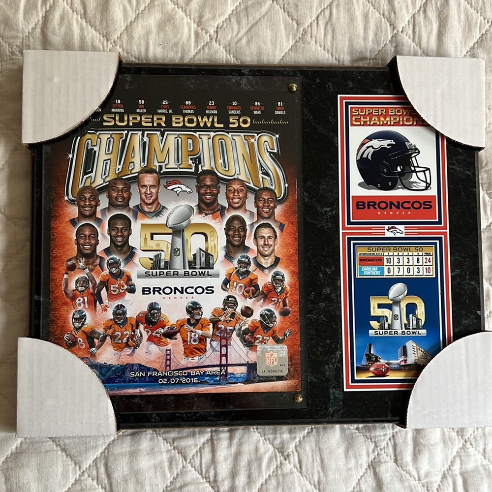 Denver Broncos Super Bowl 50 Plaque